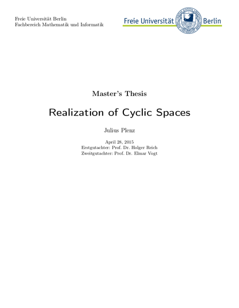 Realization of Cyclic Spaces